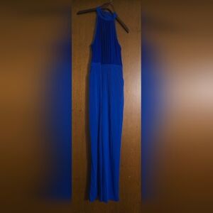Elegant Blue Halter Jumpsuit